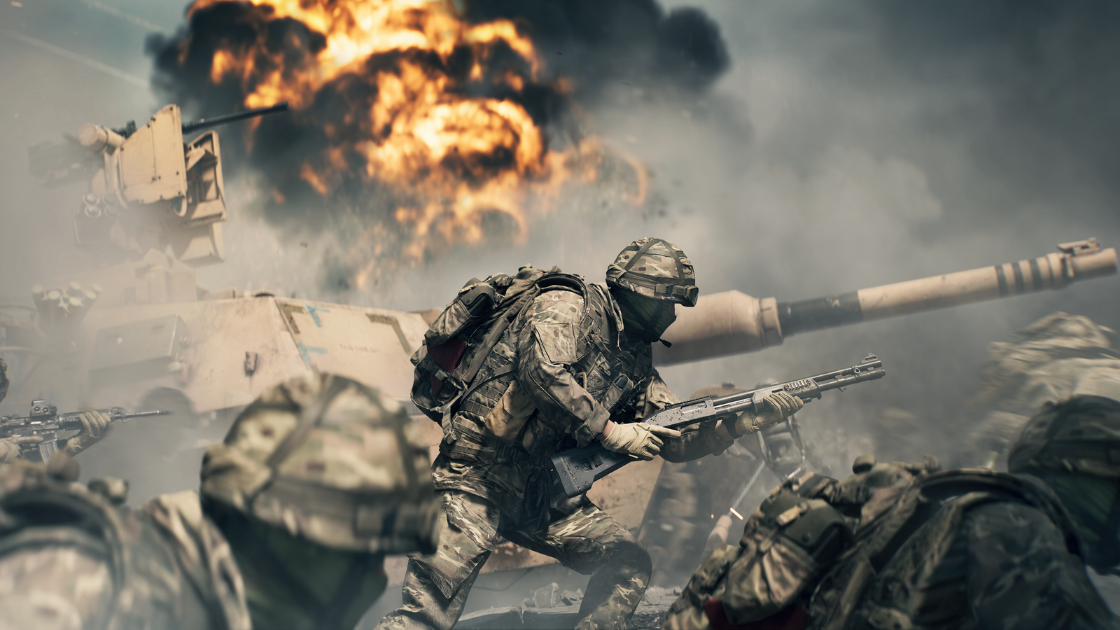 In-game Battlefield 6 screenshot of an intense firefight