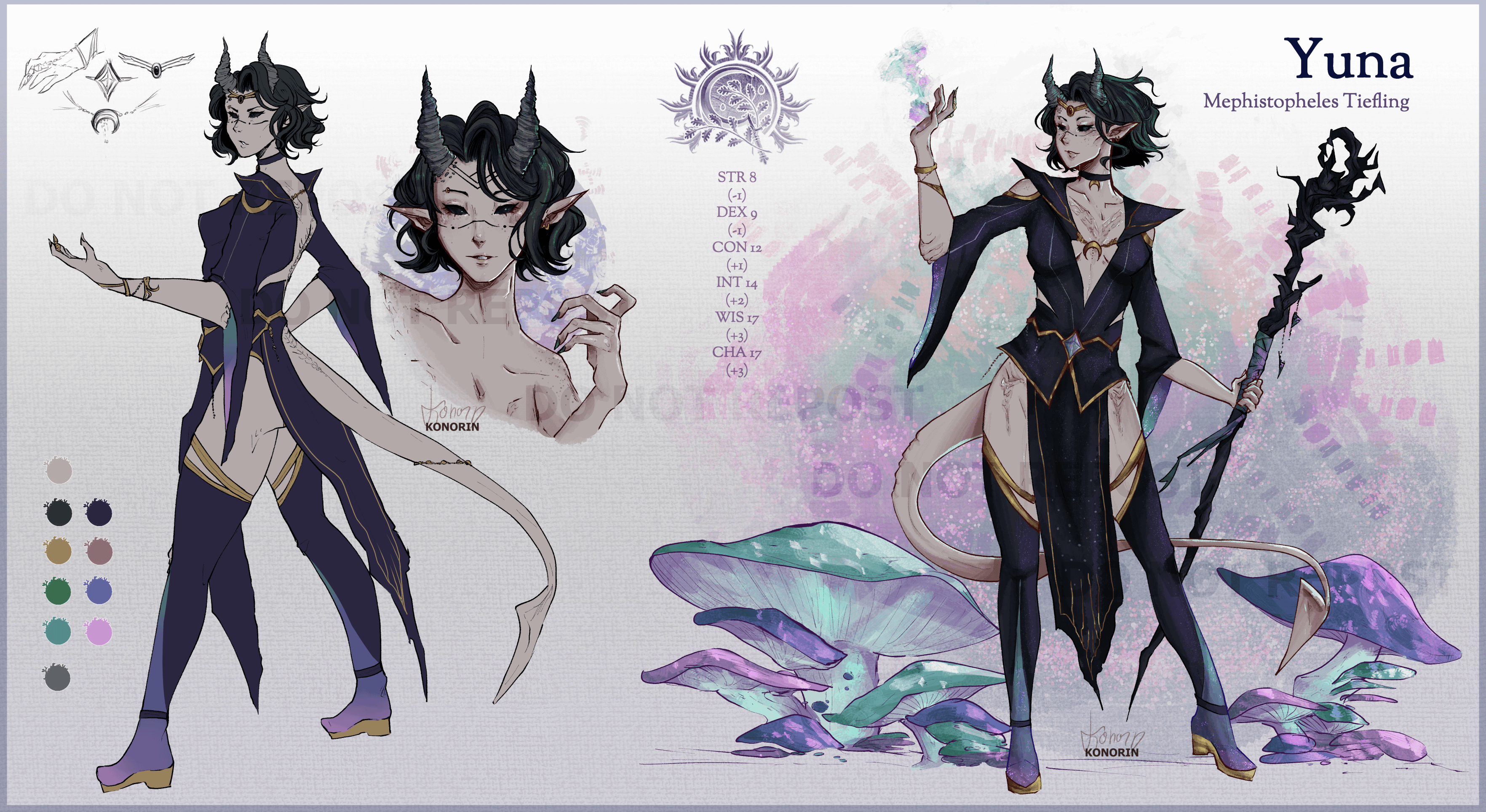 Fan art of an original tiefling design