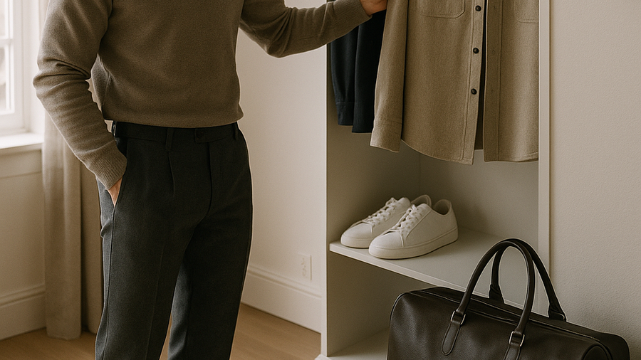 Man wearing a merino quarter-zip, a versatile menswear lifestyle upgrade for 2026